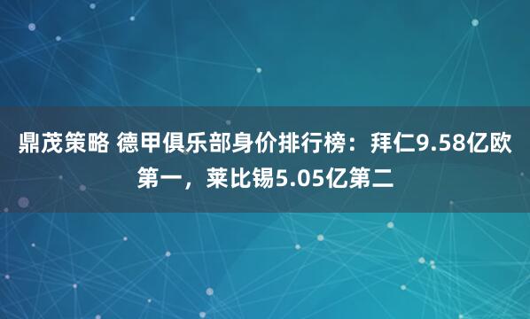 鼎茂策略 德甲俱乐部身价排行榜：拜仁9.58亿欧第一，莱比锡5.05亿第二