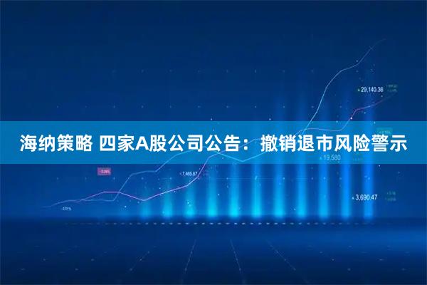 海纳策略 四家A股公司公告：撤销退市风险警示